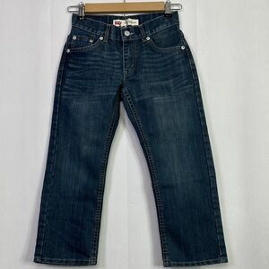 Levi's 505 Regular Adjustable Waist Dark Wash Blue Jeans